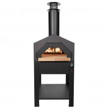Chicago Brick Oven Americano Hybrid Residential Outdoor Pizza Oven On Stand - Natural Gas - Dark Roast - CBO-O-STD-AMR-HYB-NG-DR image