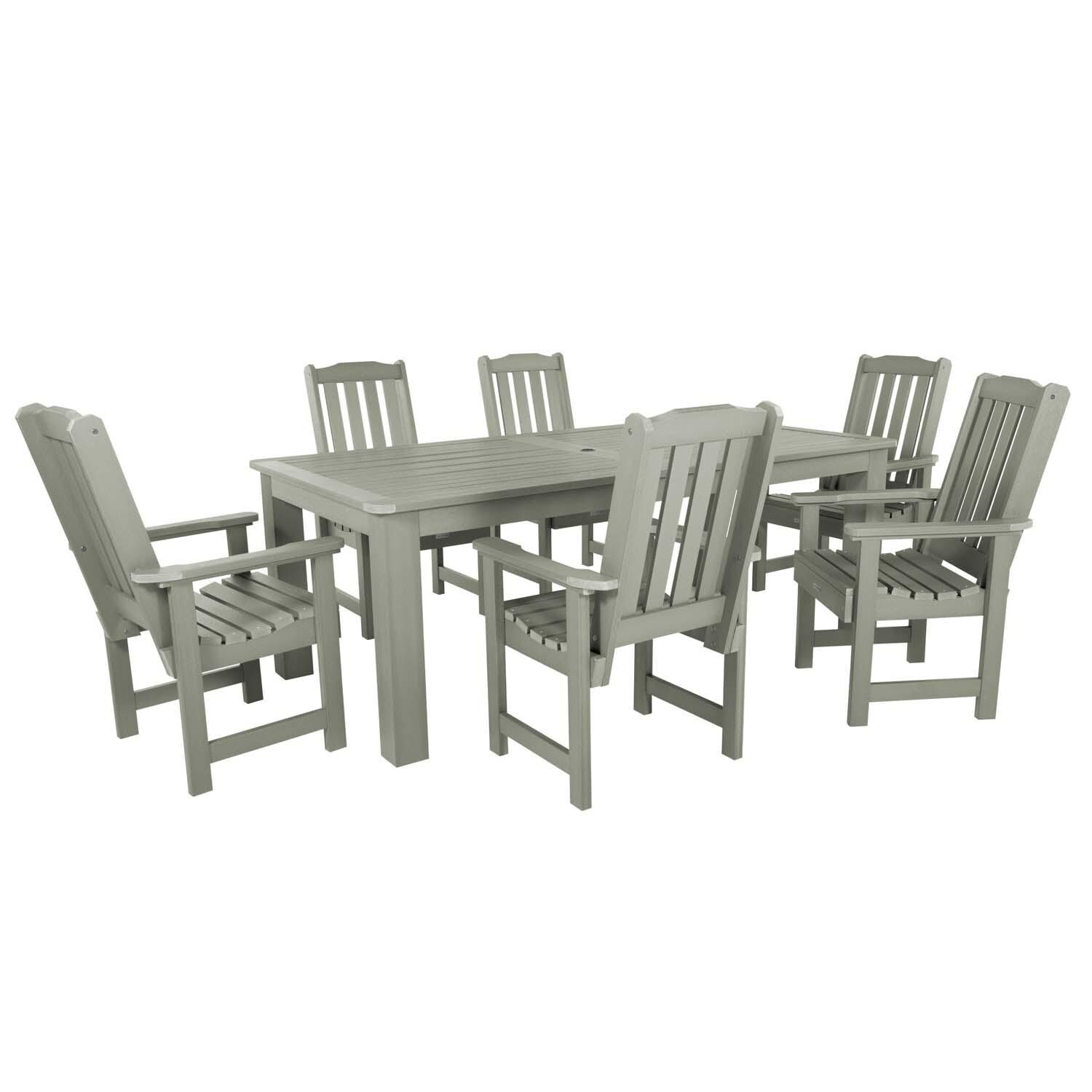 Hart Lane 7 Pc Recycled Plastic Dining Set In Eucalyptus by Lakeview - White Background thumbnail
