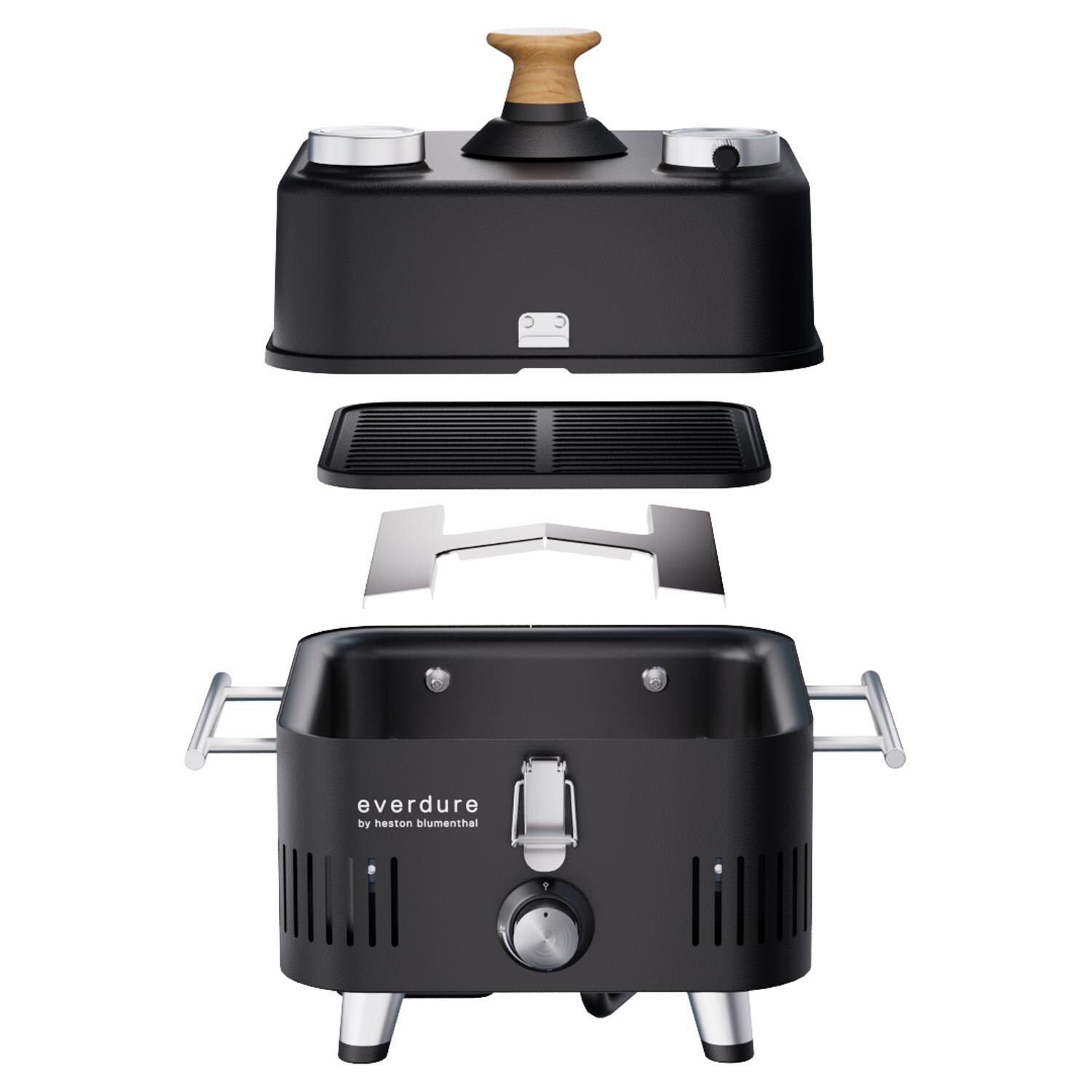 Everdure ECUBEG3B CUBE Proflame 360 Portable Propane Grill - Exploded View - White Background thumbnail