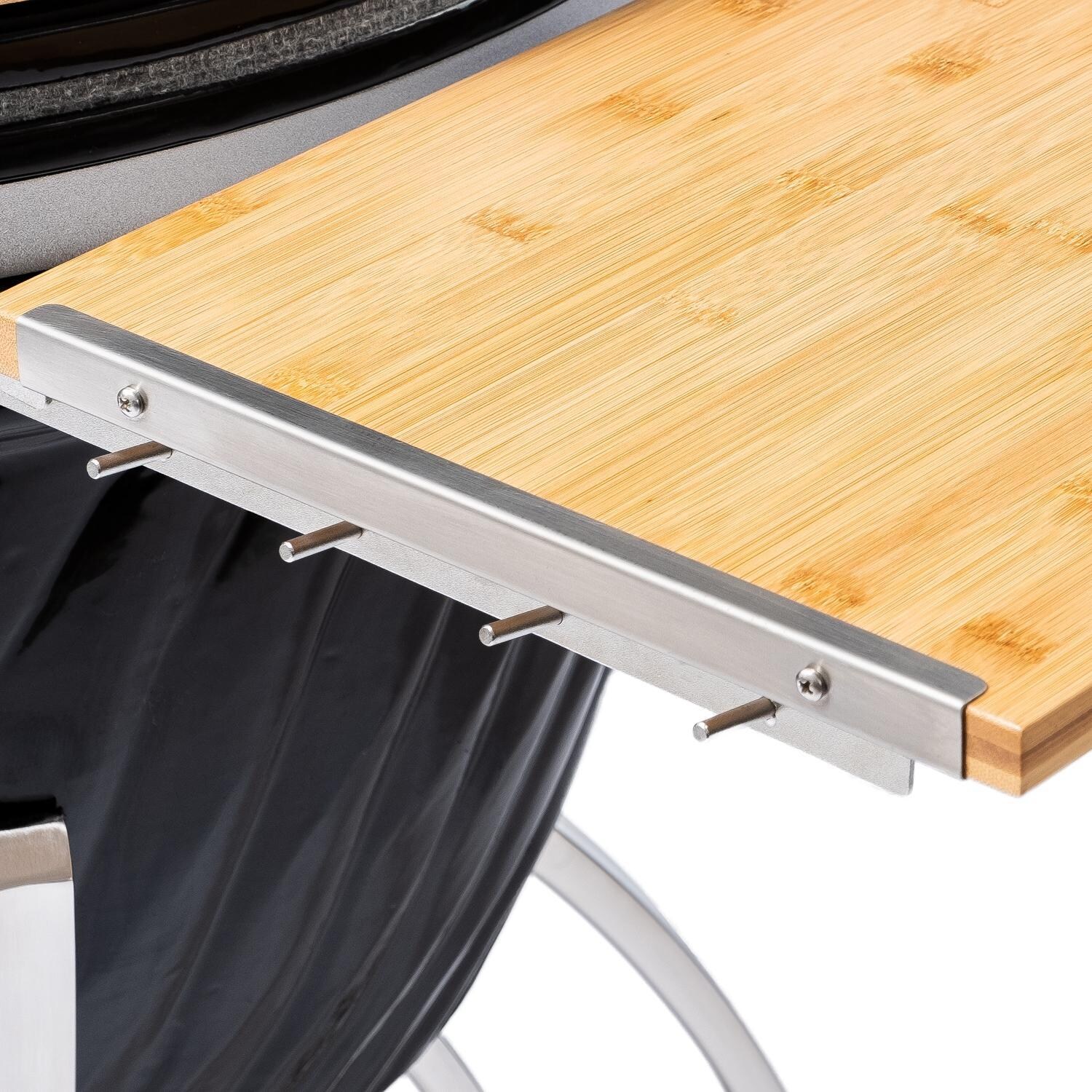 Victory BBQ-VCT-K-24B 21-Inch Kamado Grill & Smoker - Tool Hooks on Side Shelves thumbnail