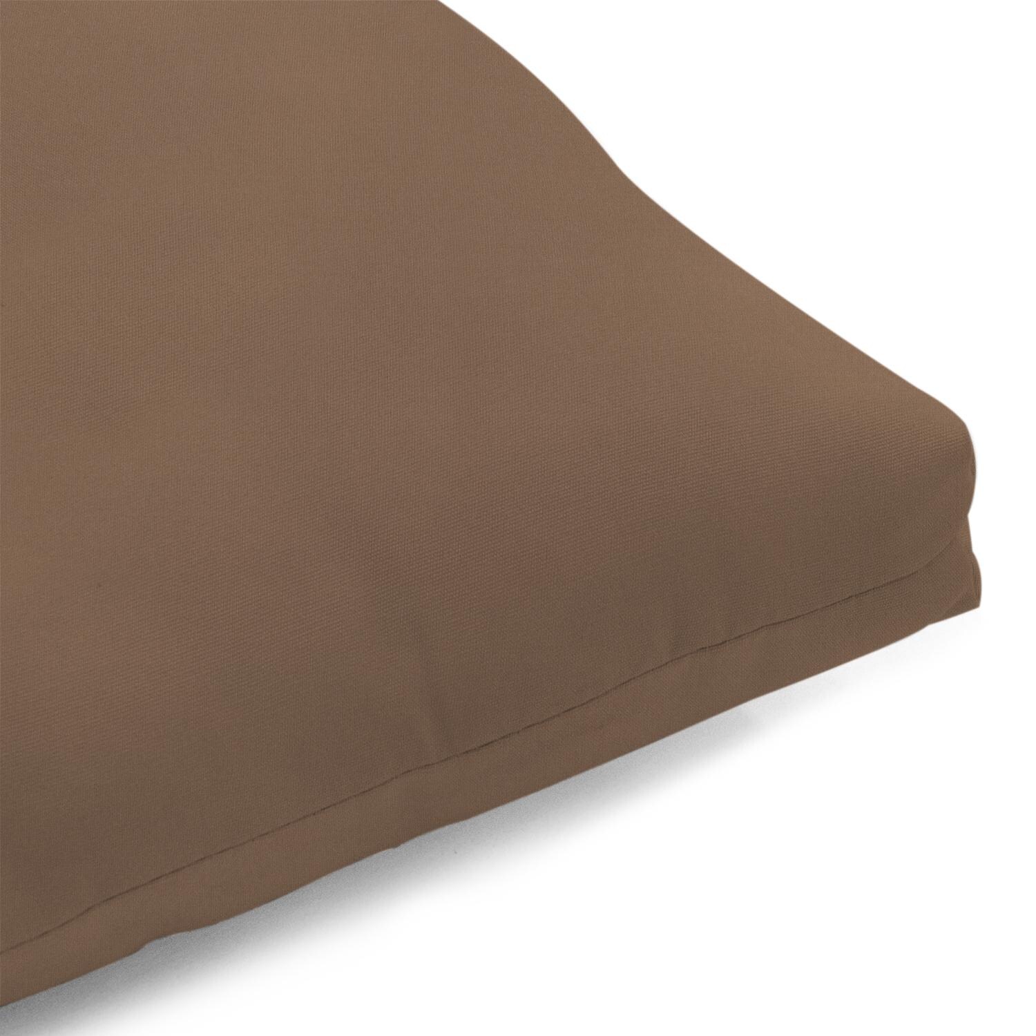 Sunbrella Canvas Cocoa Small Outdoor Replacement Bench Cushion By UltimatePatio.com - Corner Detail thumbnail