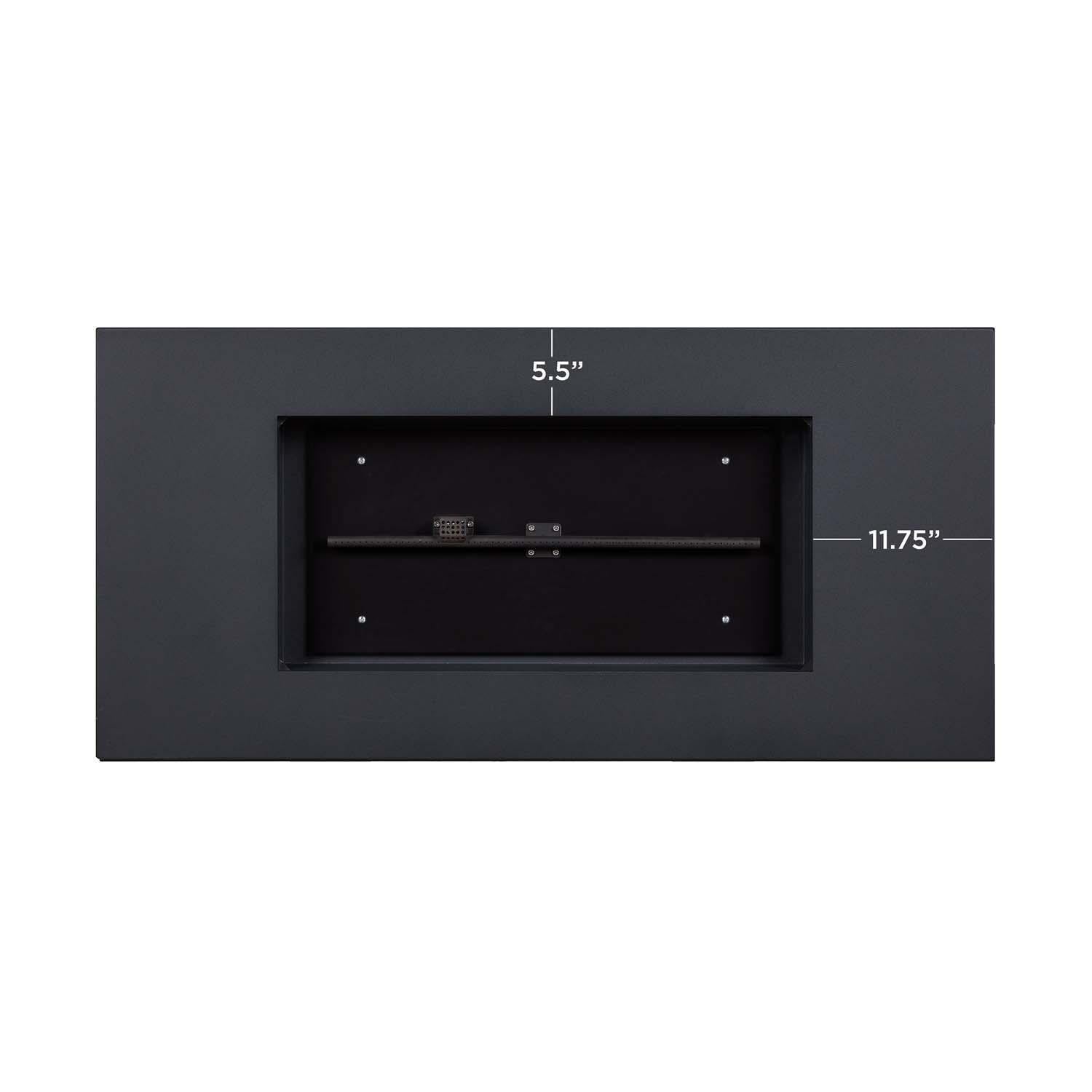 Covewood 58 Inch Rectangular Aluminum Propane Fire Pit Table w/ Hidden Propane Tank in Charcoal by BBQGuys Signature - Burner - Detail thumbnail