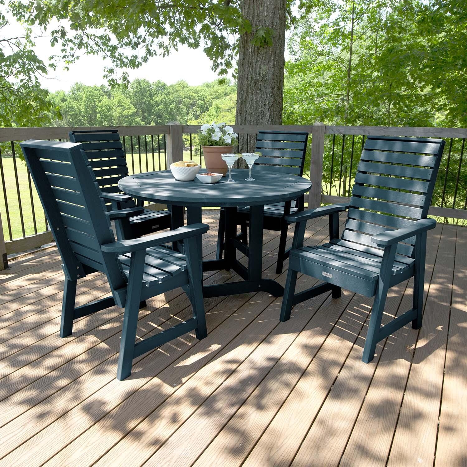 Elm Pointe 5 Pc Recycled Plastic Dining Set in Nantucket Blue by Lakeview by Lakeview Outdoor Designs - Lifestyle thumbnail
