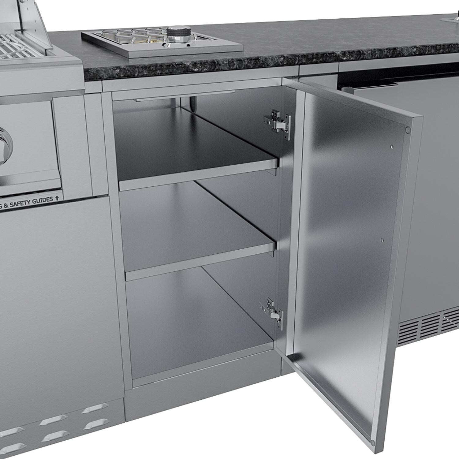 Sunstone Grills SCPBRAZOS9-LP Brazos 9 Ft Outdoor Kitchen Island w/ Propane Grill & Side Burner, Sink, Door & Drawer - Storage Door - Detail thumbnail