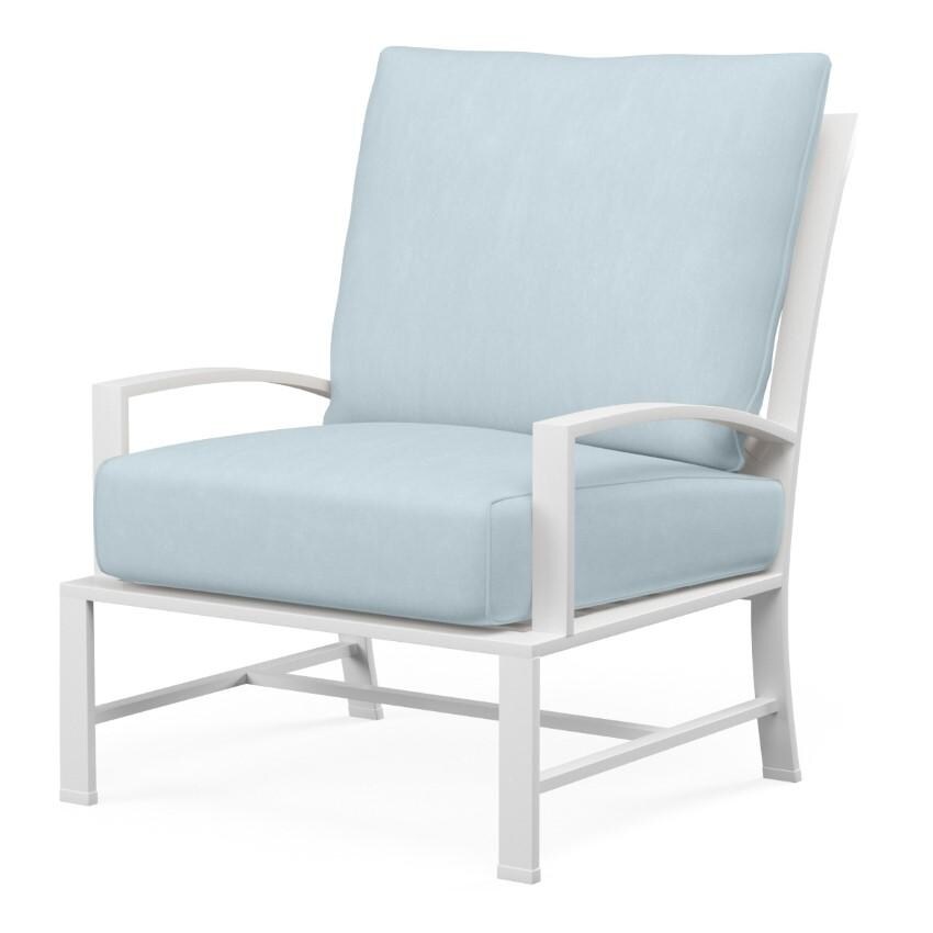 Bristol Aluminum Club Chair w/ Self Welt in White/Canvas Skyline by Sunset West - White Background thumbnail