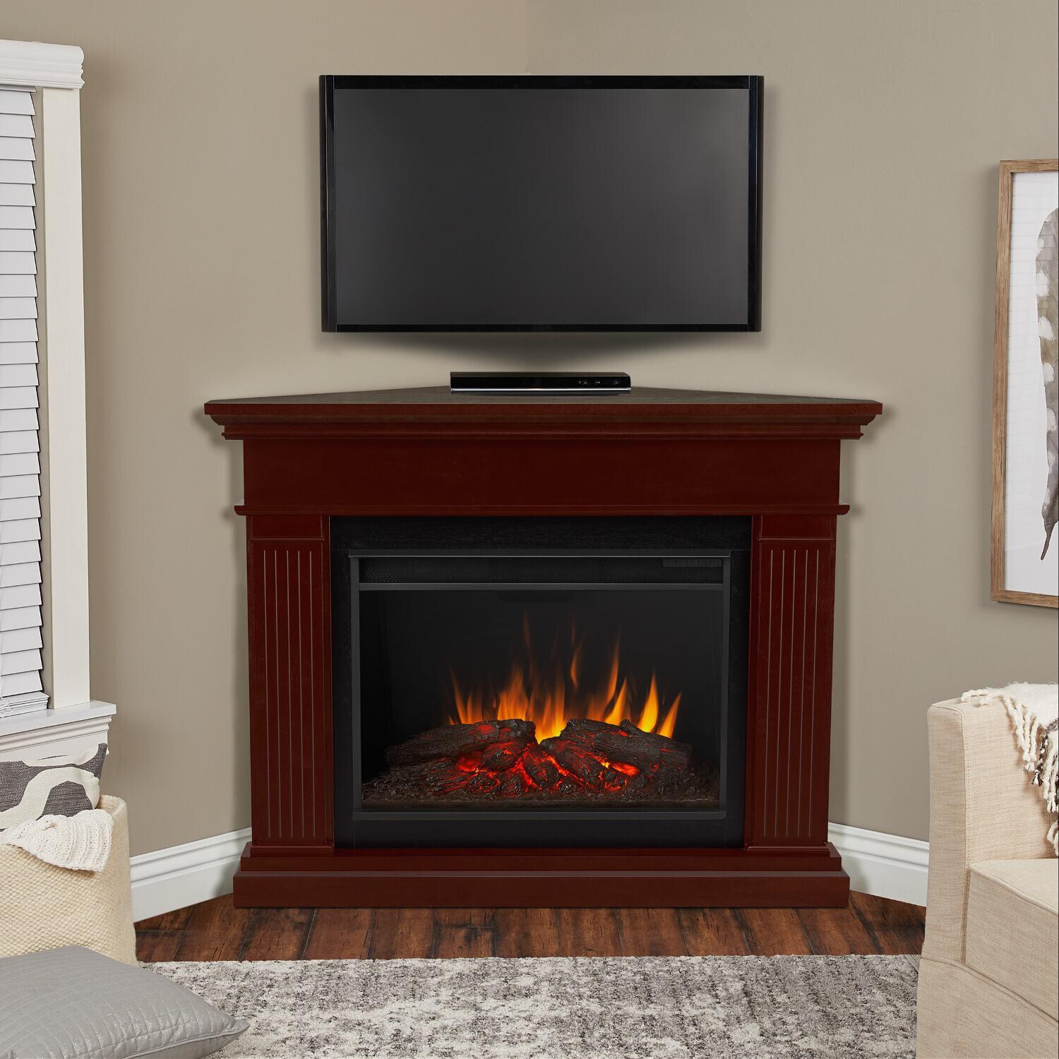 Real Flame Kennedy Grand 55 Inch Corner Electric Fireplace Dark Real Flame Kennedy Grand 55 Inch Corner Electric Fireplace Dark Walnut 8050e