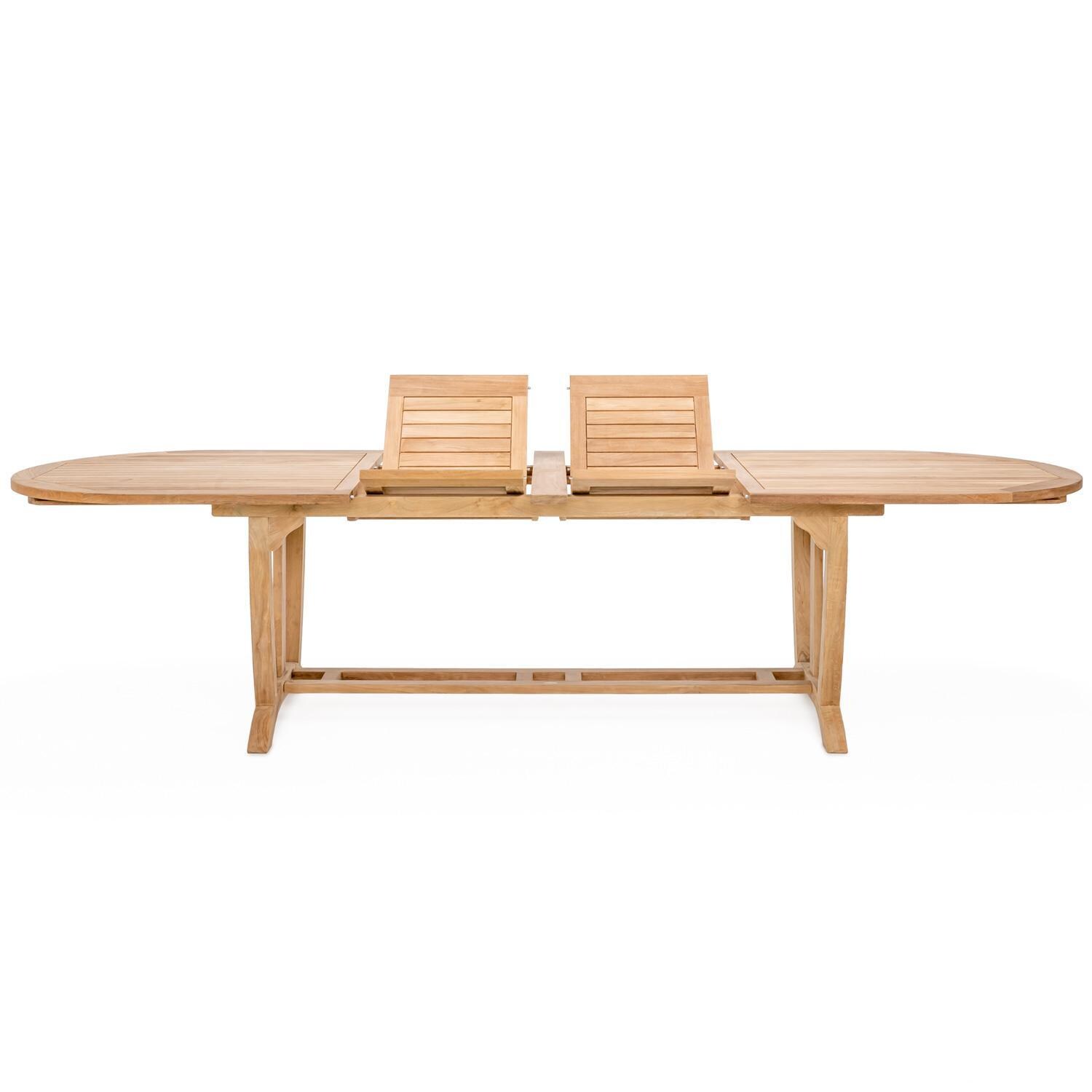Teak + Table Havana/Cayman Double 7 Piece - Table W/ Leaves Open - White Background thumbnail