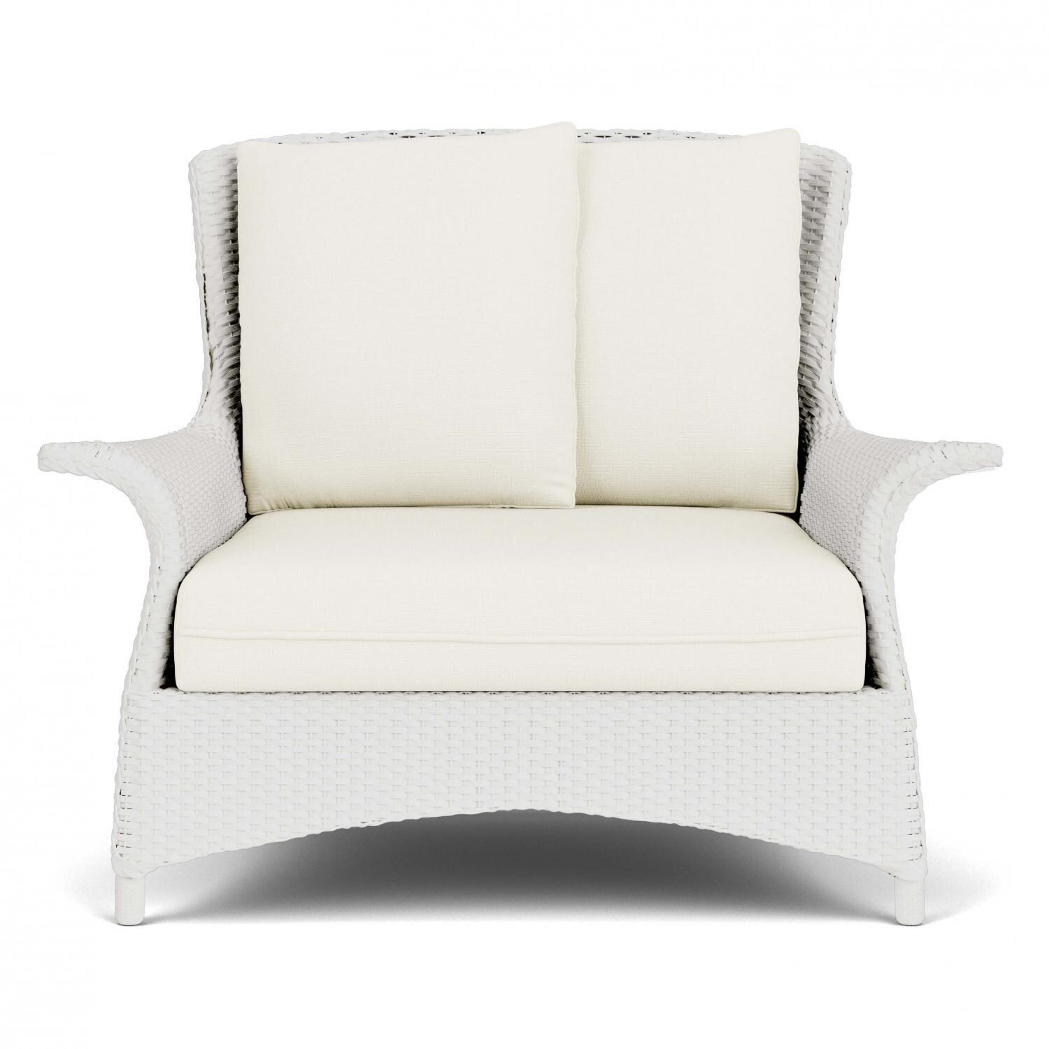 Lloyd Flanders Mandalay Chair and a Half in Matte White Finish with Sailcloth Salt Fabric thumbnail