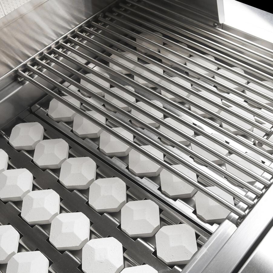 Vintage Gold 42 Inch Gas Grill On Cart - Ceramic Briquettes & Cooking Grate thumbnail