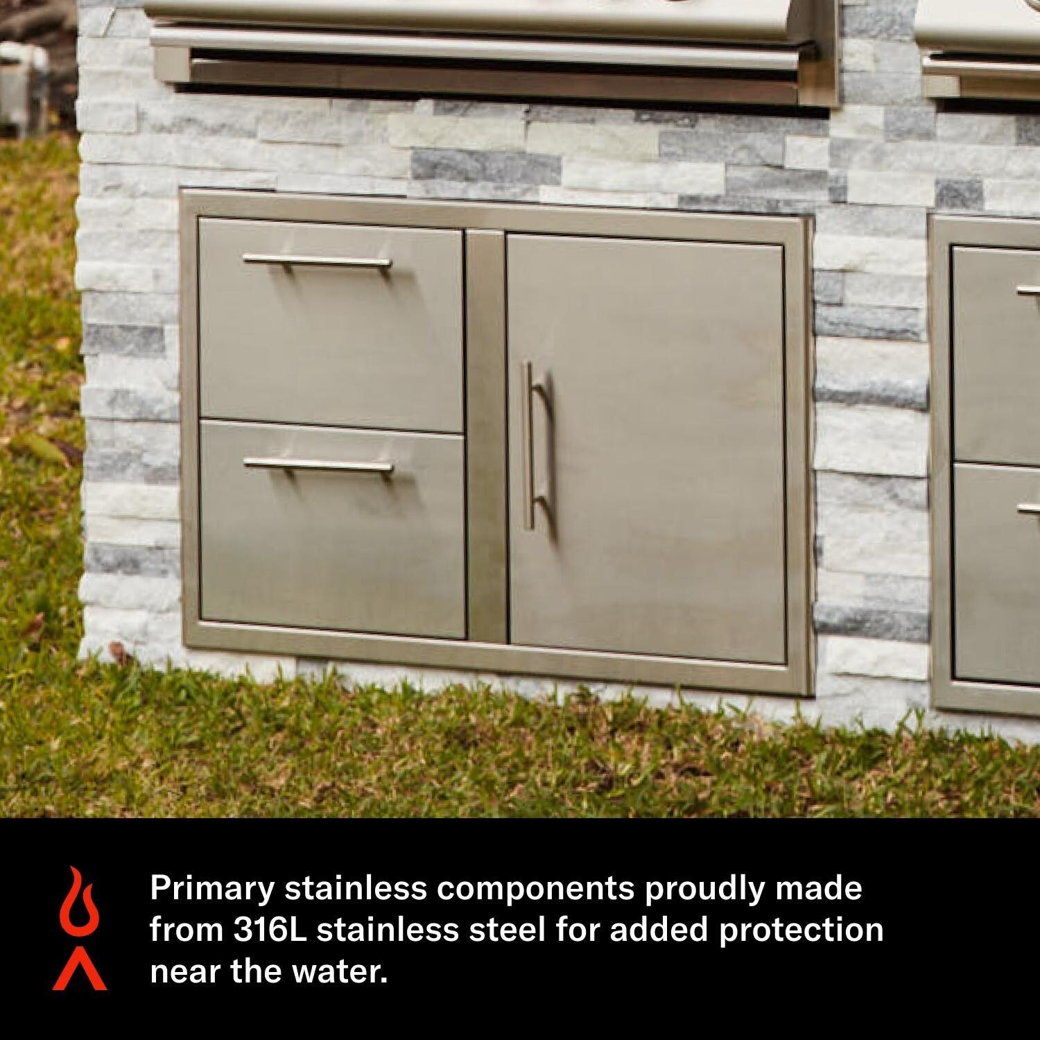 Blaze BLZ-DDC-R-LTSC-MG 32-in Marine Grade Access Door & Double Drawer Combo - Lifestyle thumbnail