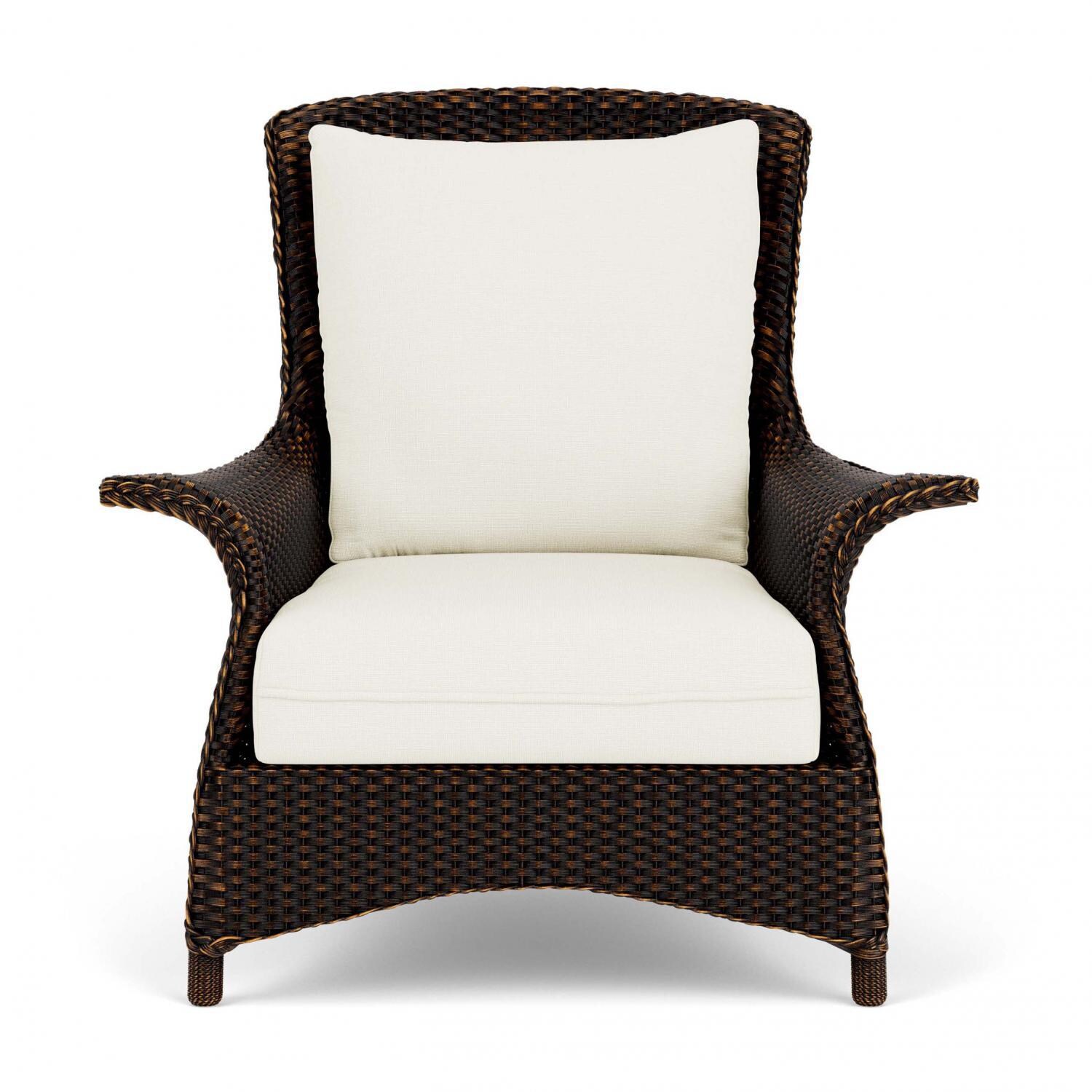 Lloyd Flanders Mandalay Lounge Chair in Mink Finish with Sailcloth Salt fabric thumbnail