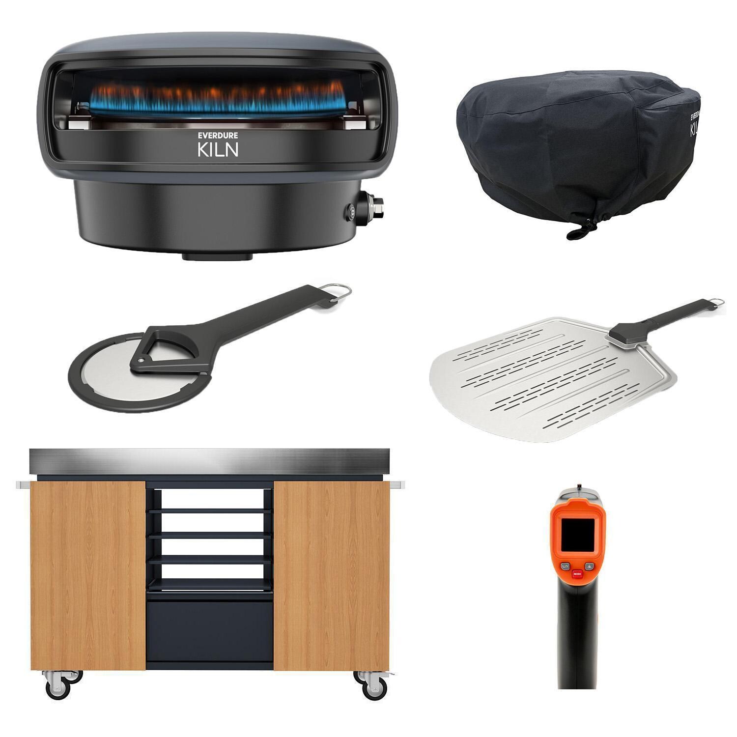 Everdure Kiln 2 Burner Natural Gas Pizza Oven - PIZZA EXPERT Bundle - Graphite - EKILN2GUSNG