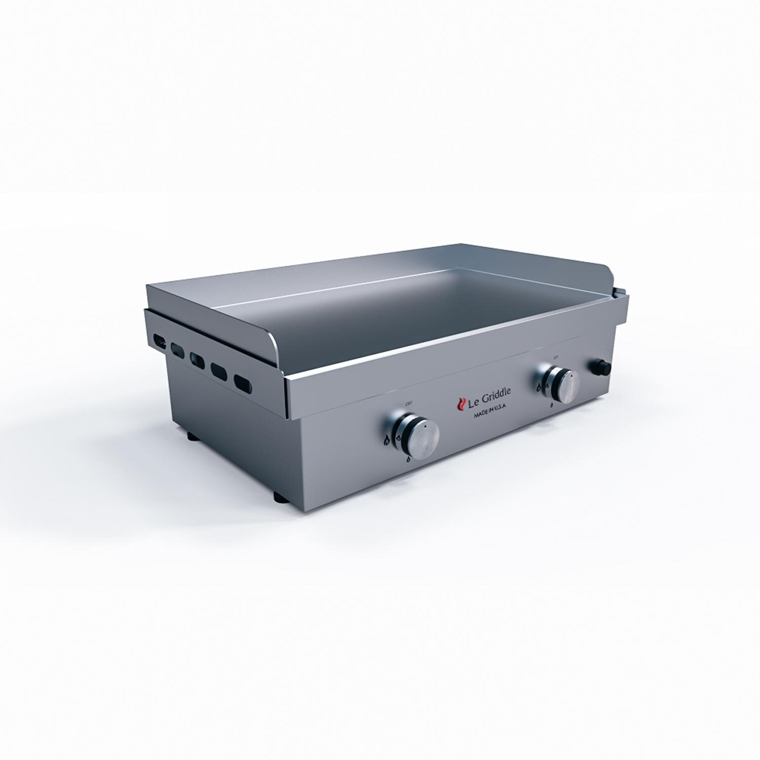 The Ranch Hand 2-Burner Built-In Propane Griddle w/ Dual Plate - Angled - White Background thumbnail