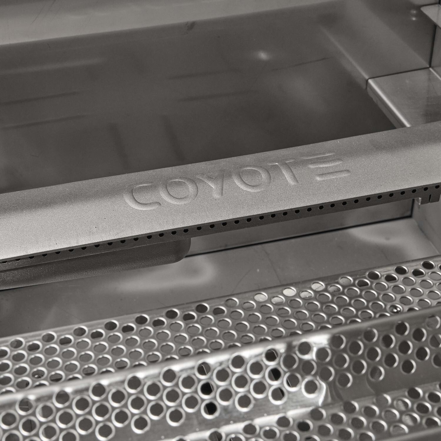 Coyote Outdoor Living C3HY50NG 50 Inch Built-In Hybrid Natural Gas Grill - Burner Up Close - Detail thumbnail