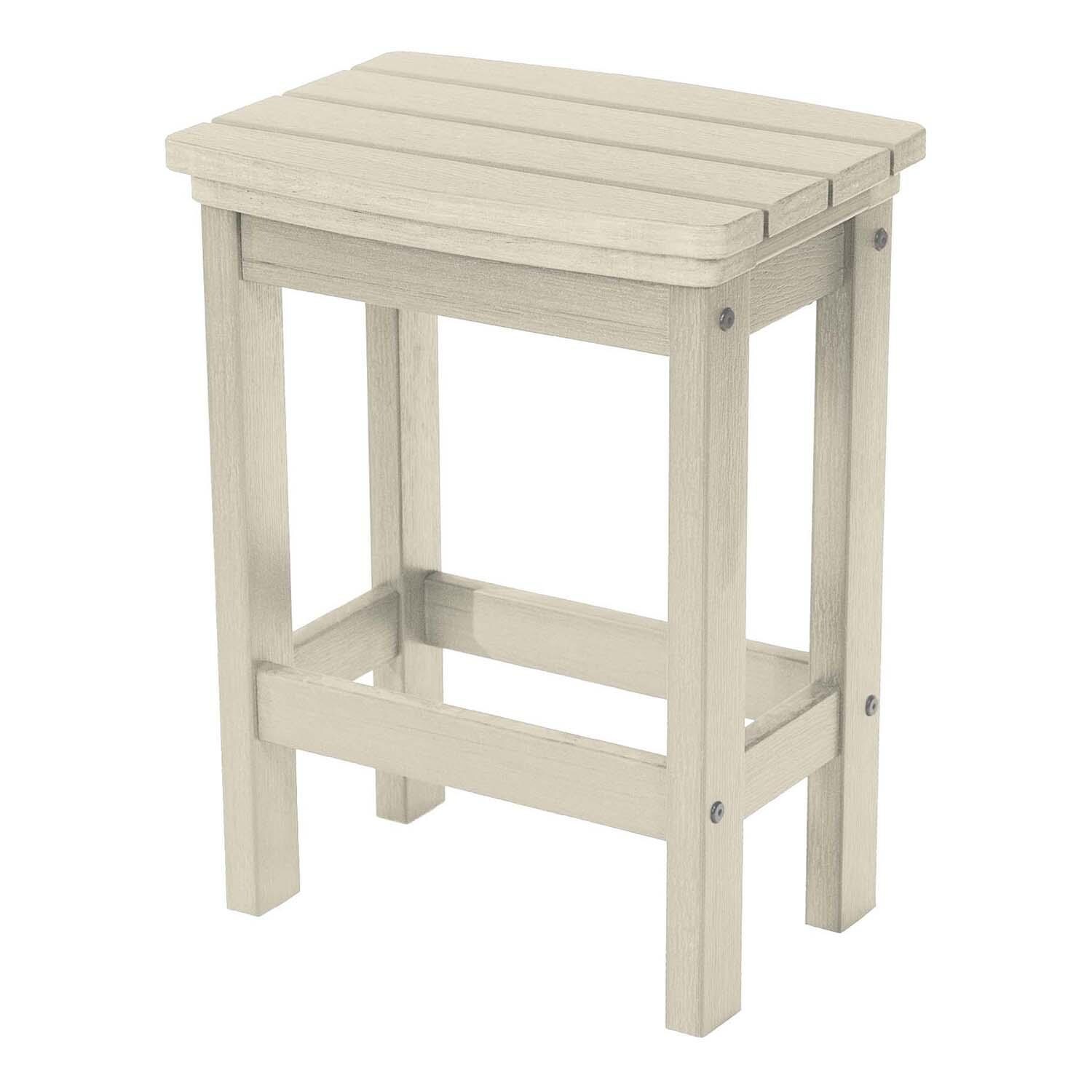 Hart Lane Polyresin Bar Stool Counter Height in Whitewash By Lakeview Outdoor Designs - Angled Left - White Background thumbnail