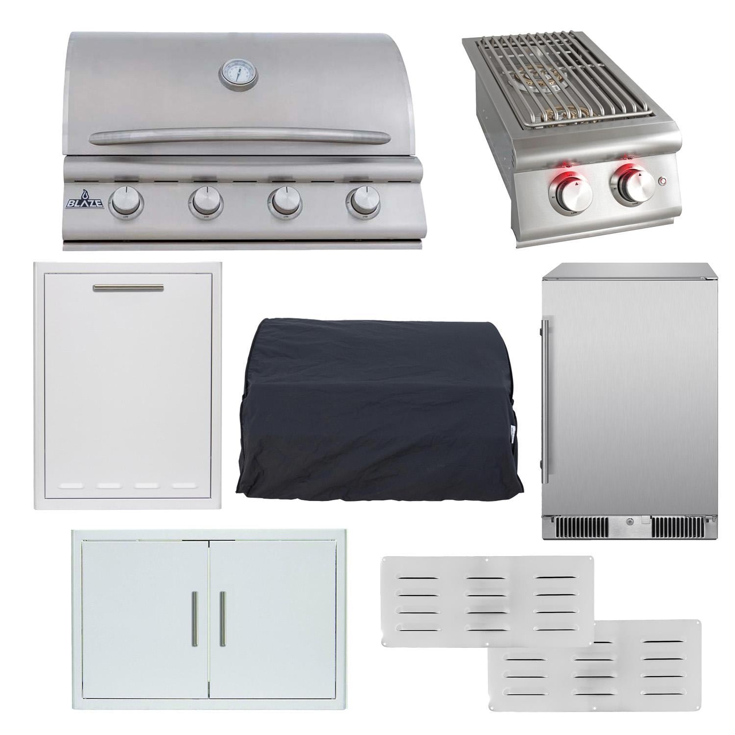 Blaze BCM 8 Pc 32-in Propane Outdoor Kitchen Package w/ 20-in Refrigerator - White Background thumbnail