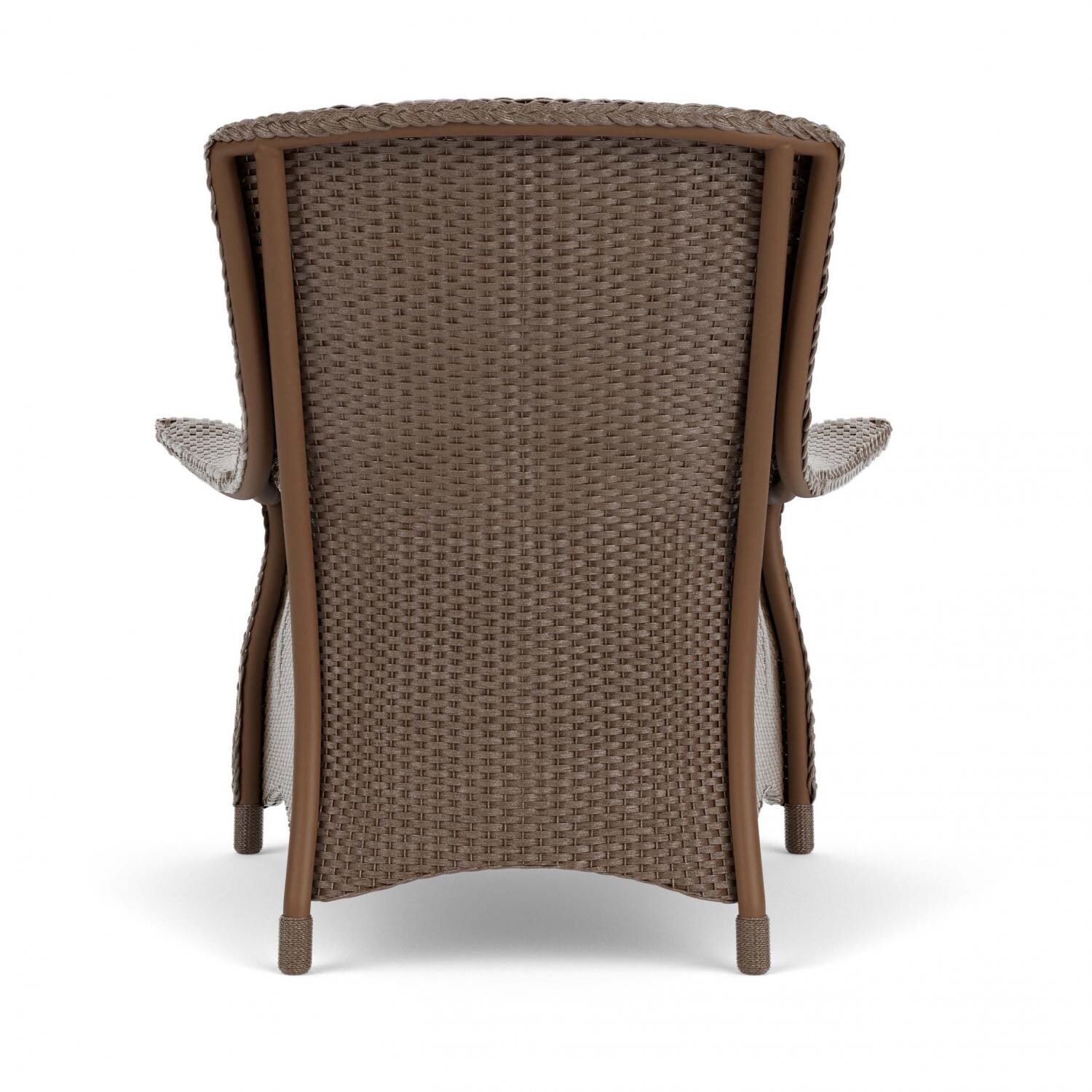 Lloyd Flanders Mandalay Lounge Chair in Bark Finish with Sailcloth Salt Fabric - Back thumbnail