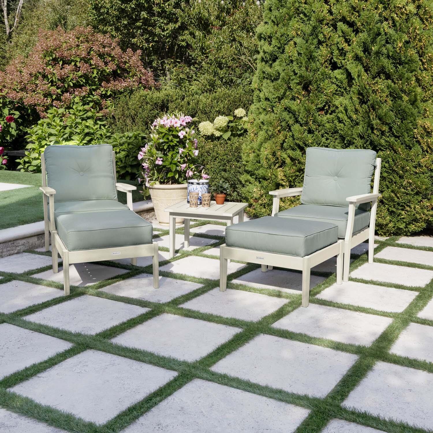 Blushing Bay 5 Pc Recycled Plastic Seating Set in Canvas Seasalt/Whitewash by Lakeview Outdoor Designs - Lifestyle thumbnail