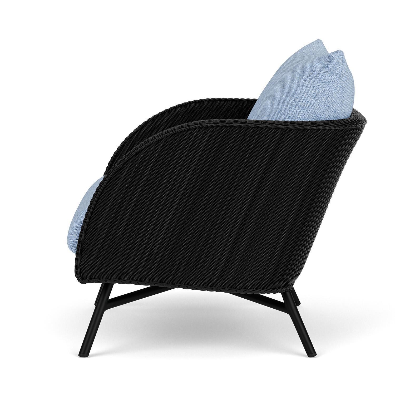 Lloyd Flanders Essence Lounge Chair W/Demo Skyway Fabric - Ebony Finish - Side thumbnail
