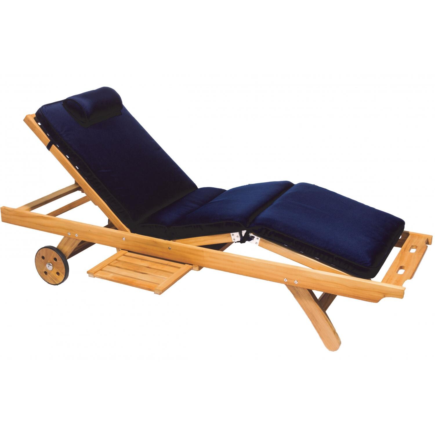 Royal Teak Collection Sun Bed Teak Patio Chaise Lounge - With Cushion (Not Included) thumbnail