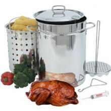Bayou Classic Fryers 32 Quart Stainless Steel Turkey Fryer With Rack image