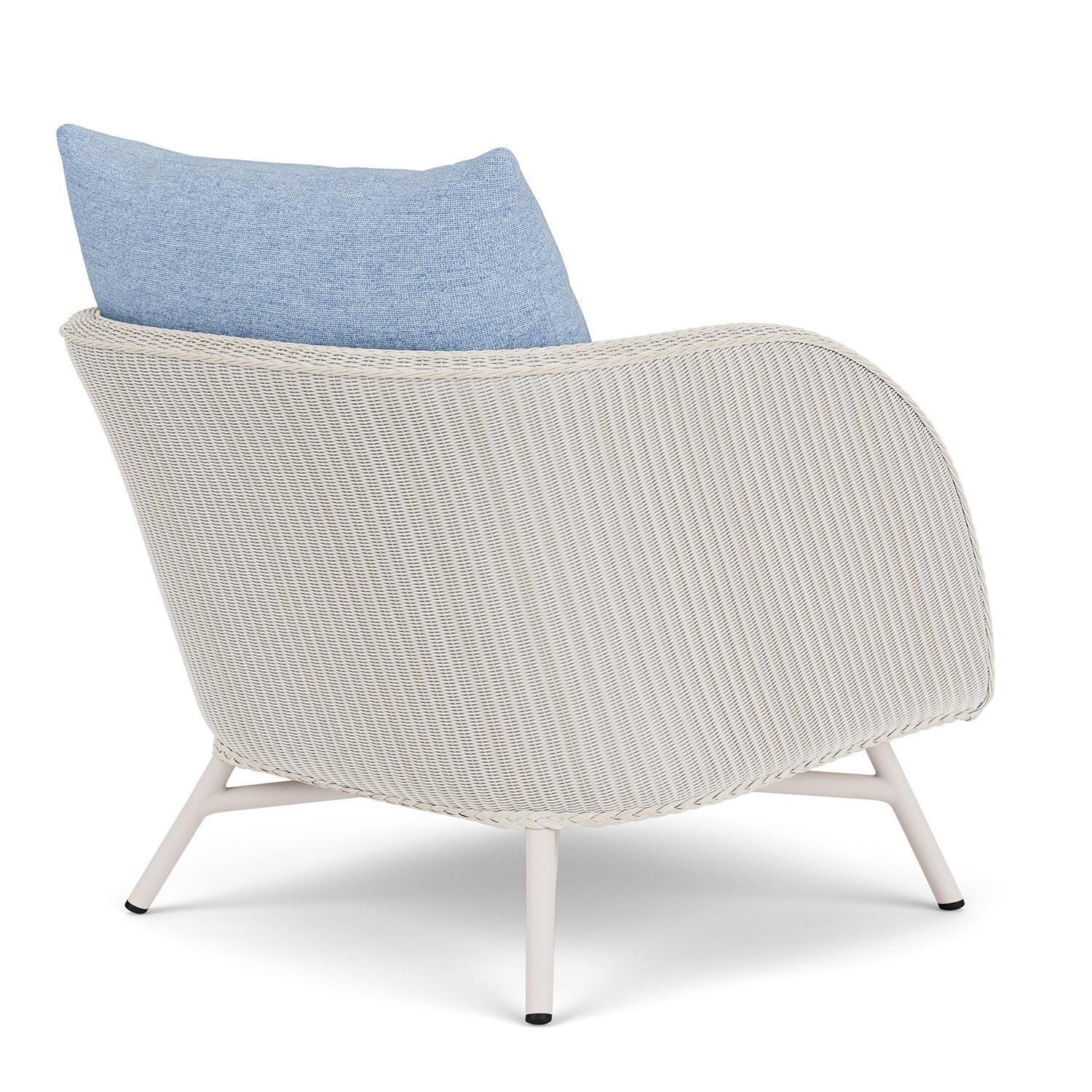 Lloyd Flanders Essence Lounge Chair W/Demo Skyway Fabric - Antique White Finish - Back Right thumbnail