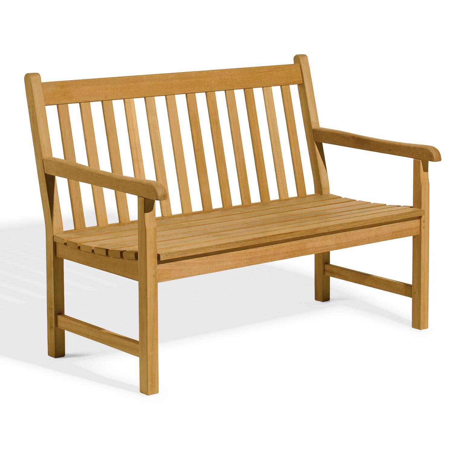 Oxford Garden Classic 48 Inch Natural Teak Outdoor Bench - Angled thumbnail