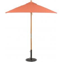Oxford Garden 6 Ft. Square Hardwood Patio Market Umbrella W/ Push Lift - Sunbrella Dupione Papaya