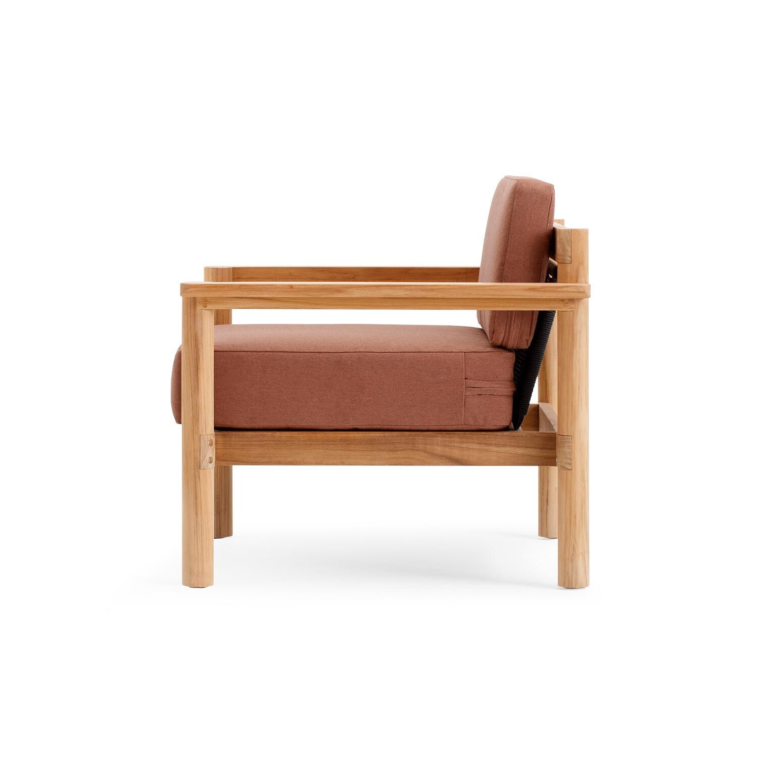 Neighbor HVN-CHAIR-RU-2 Chair W/ Teak Arms - Side View thumbnail