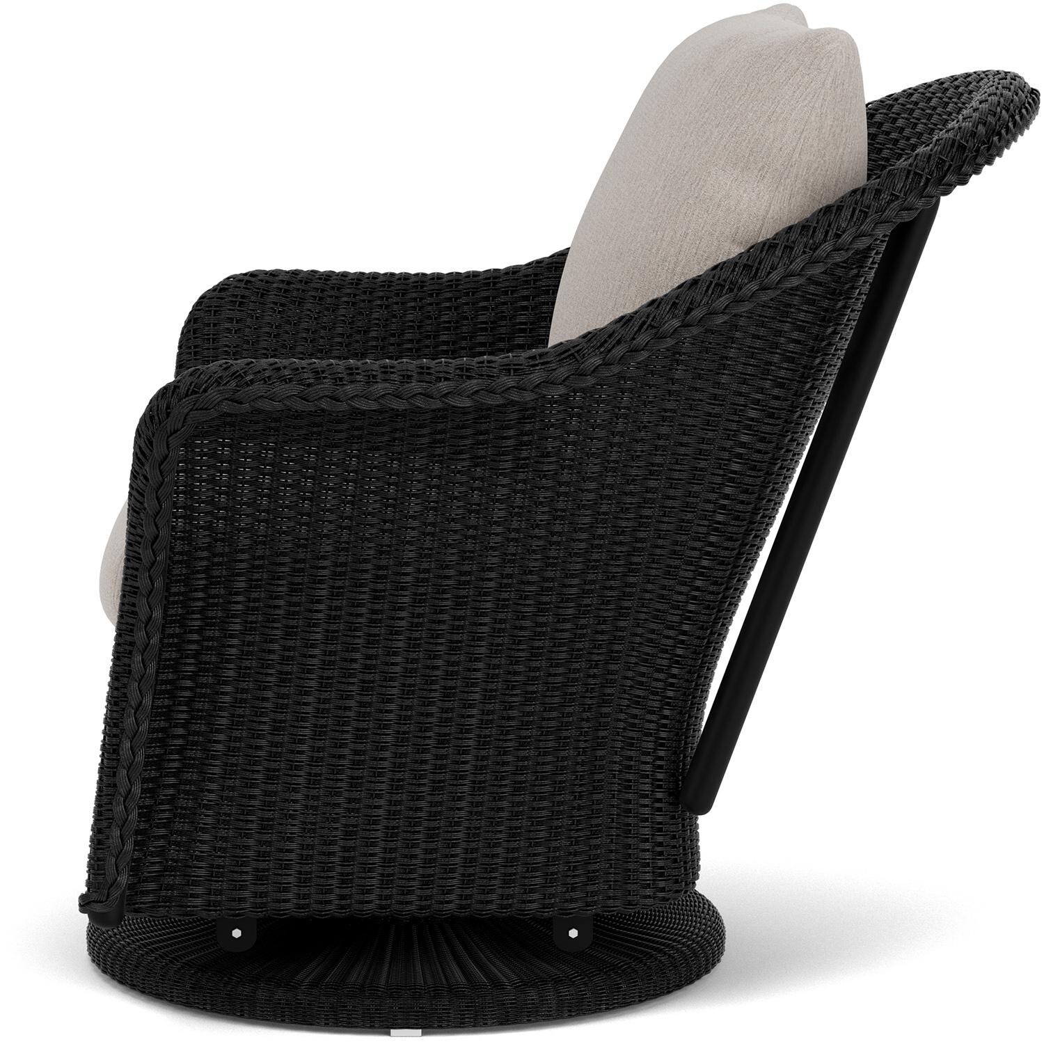 Lloyd Flanders Weekend Retreat Swivel Glider Lounge Chair in Ebony Finish W/ Remy Cloud Fabric - Side thumbnail