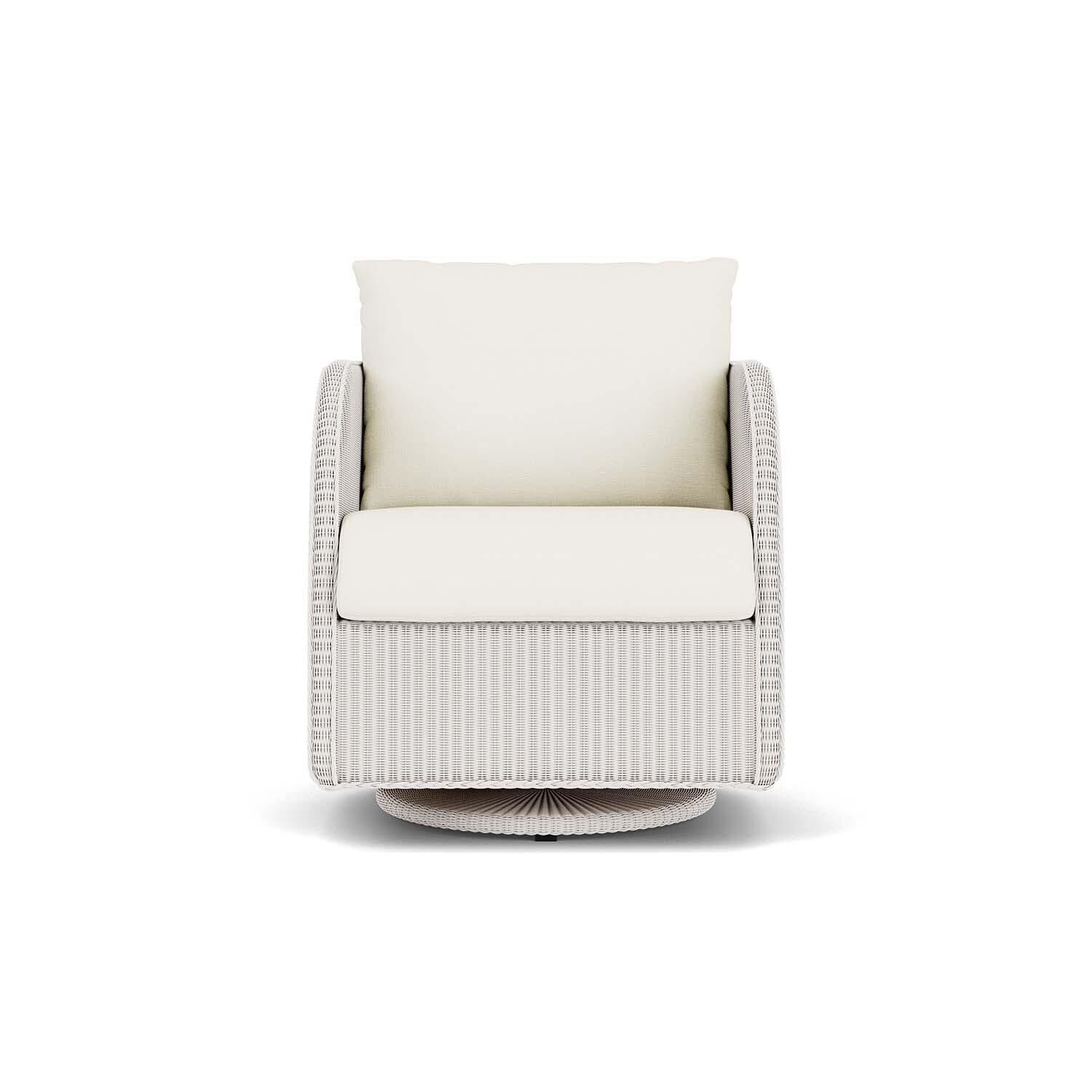 Essence Lloyd Loom Swivel Glider Club Chair in White/Sailcloth Salt by Lloyd Flanders