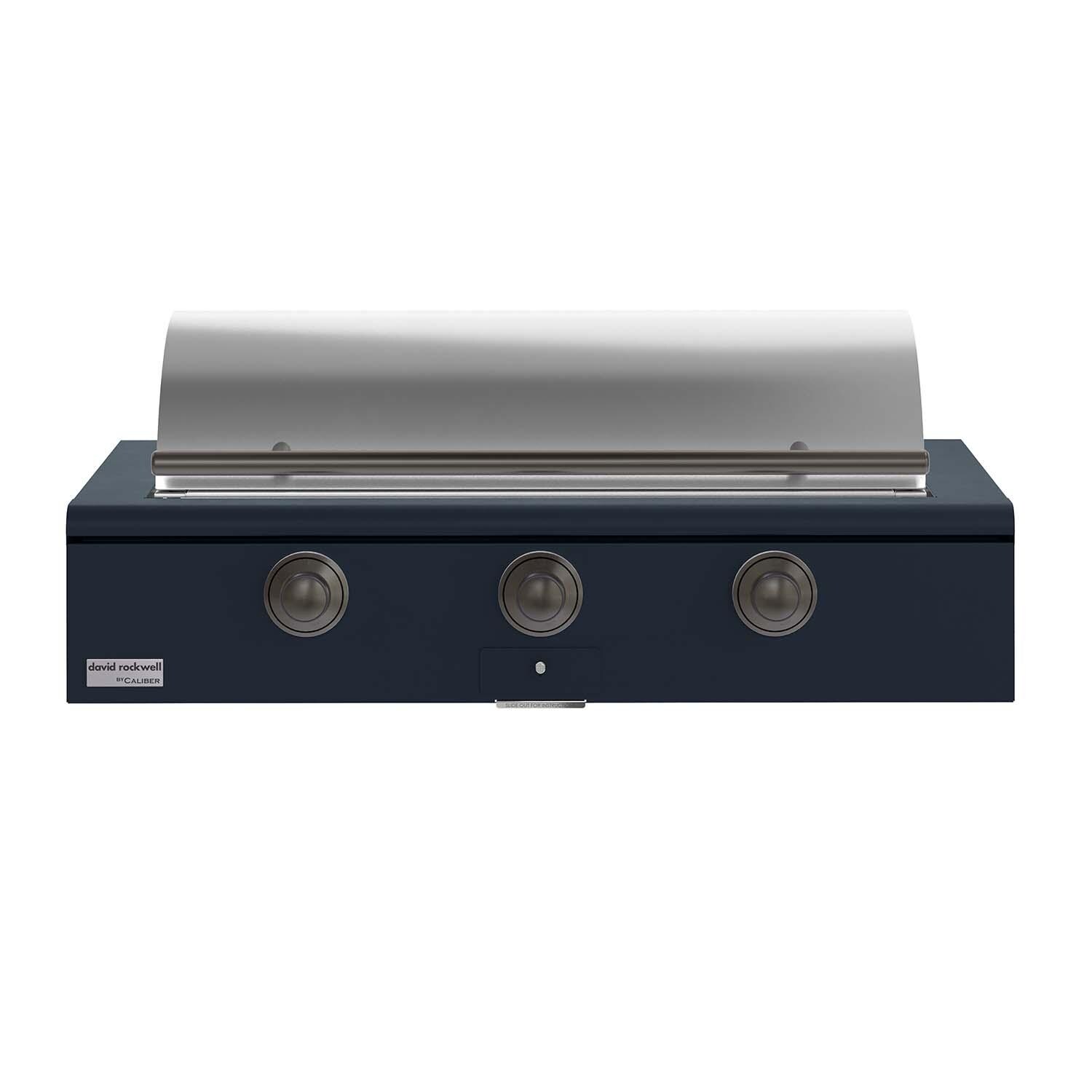 Caliber CRG-48BL00-A-104-H05 48-in Propane Built-In Rockwell Grill - Juniper w/ Pewter Hardware - Lid Closed - White Background thumbnail