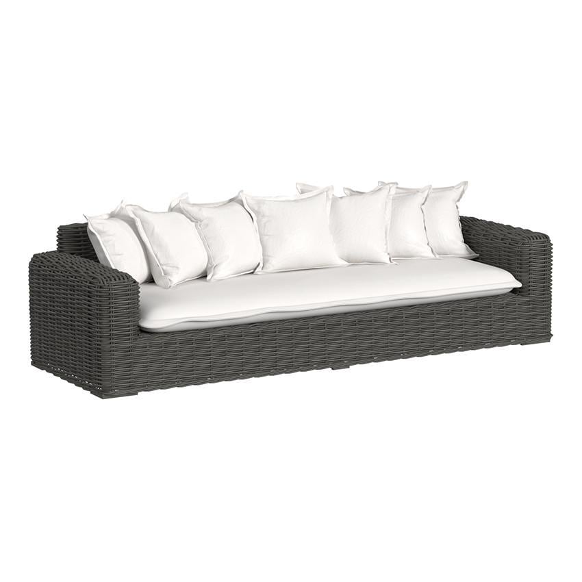 Sunset West Cabo 3 Person Resin Wicker Sofa in Kahlua/Soothe Pearl by - SW8001-23-PRL-STKIT