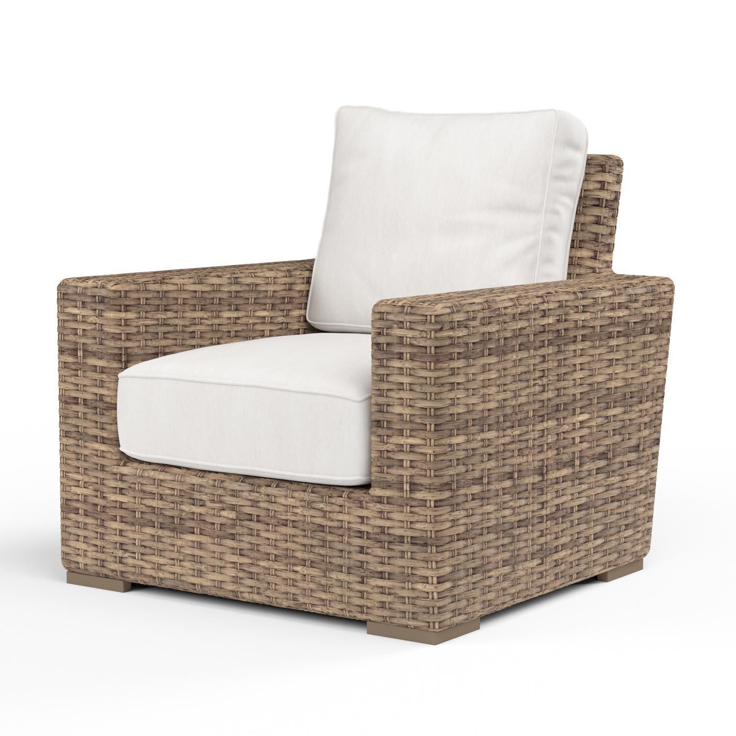 Havana Wicker Club Chair in Aged Tobacco/Canvas Flax by Sunset West