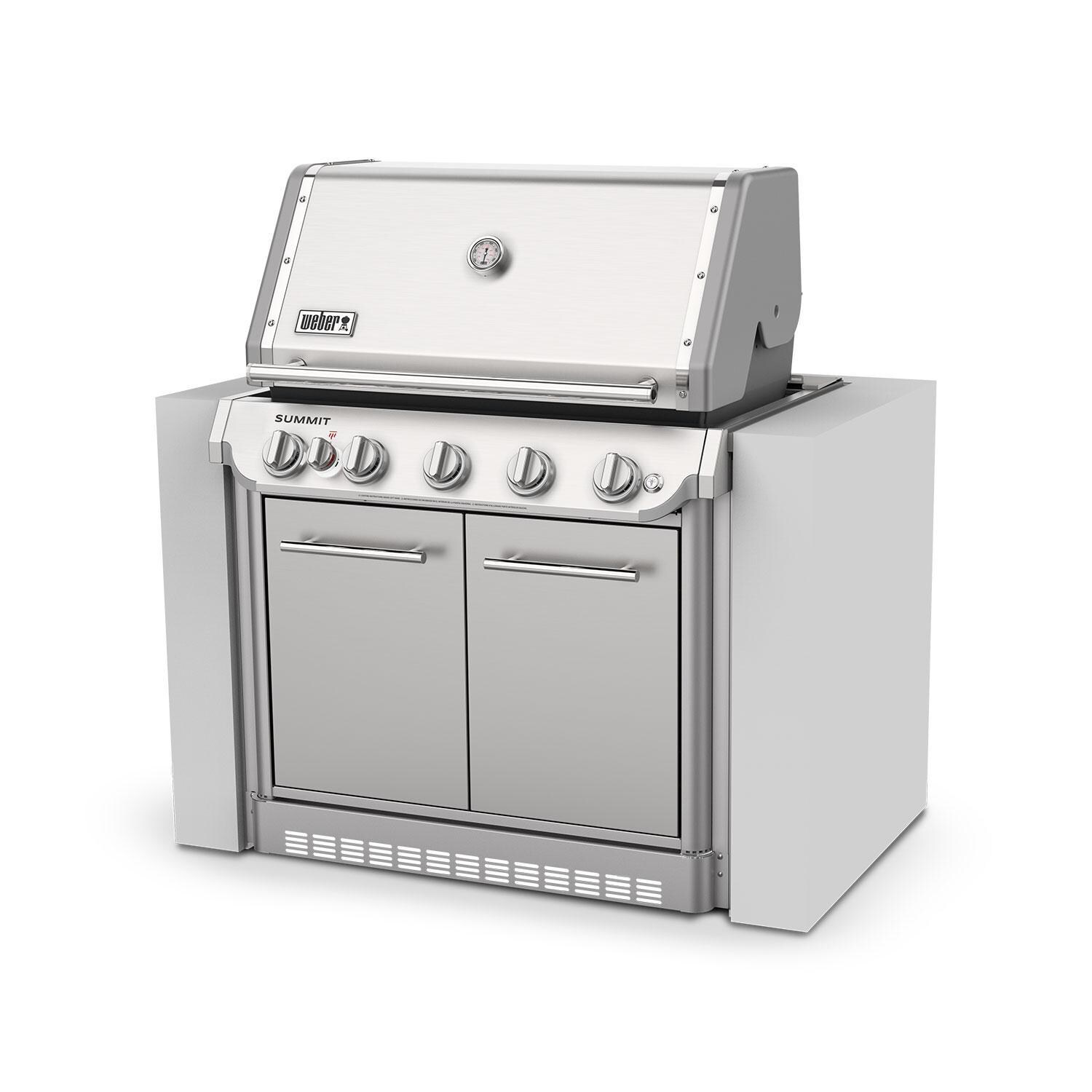 Weber Summit 1500043 SB38 S Built-In Natural Gas Grill - Island Insert Side View - White Background thumbnail