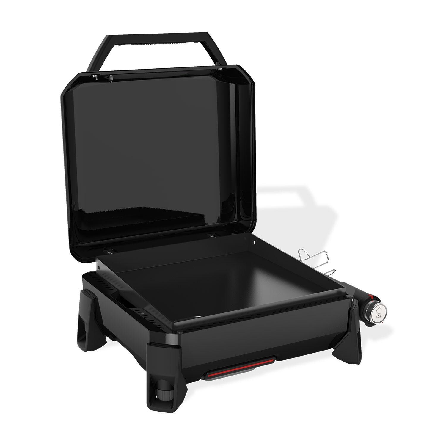 Weber Traveler 1500012 17-Inch Portable Griddle - Open Slanted Right - White Background thumbnail