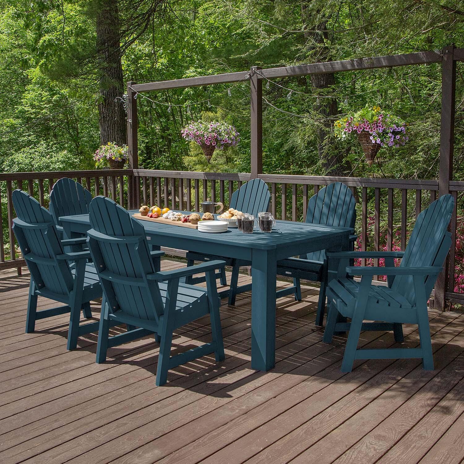 Dream Bay 7 Pc Recycled Plastic Dining Set In Nantucket Blue by Lakeview - Lifestyle thumbnail