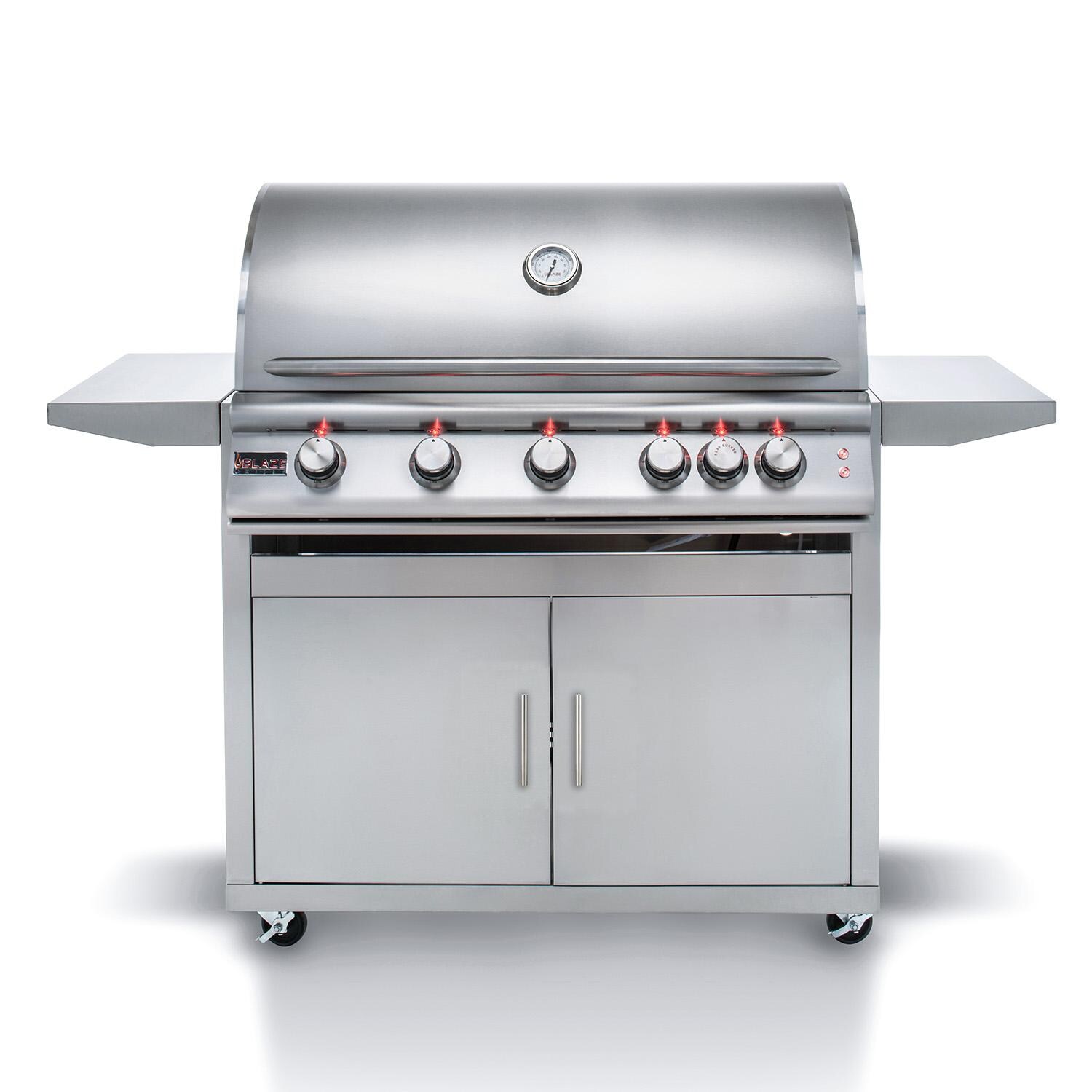 Blaze BLZ-5LTE2-LP Premium LTE 40-Inch 5-Burner Propane Grill w/ Rear Infrared Burner & Grill Lights - White Background thumbnail