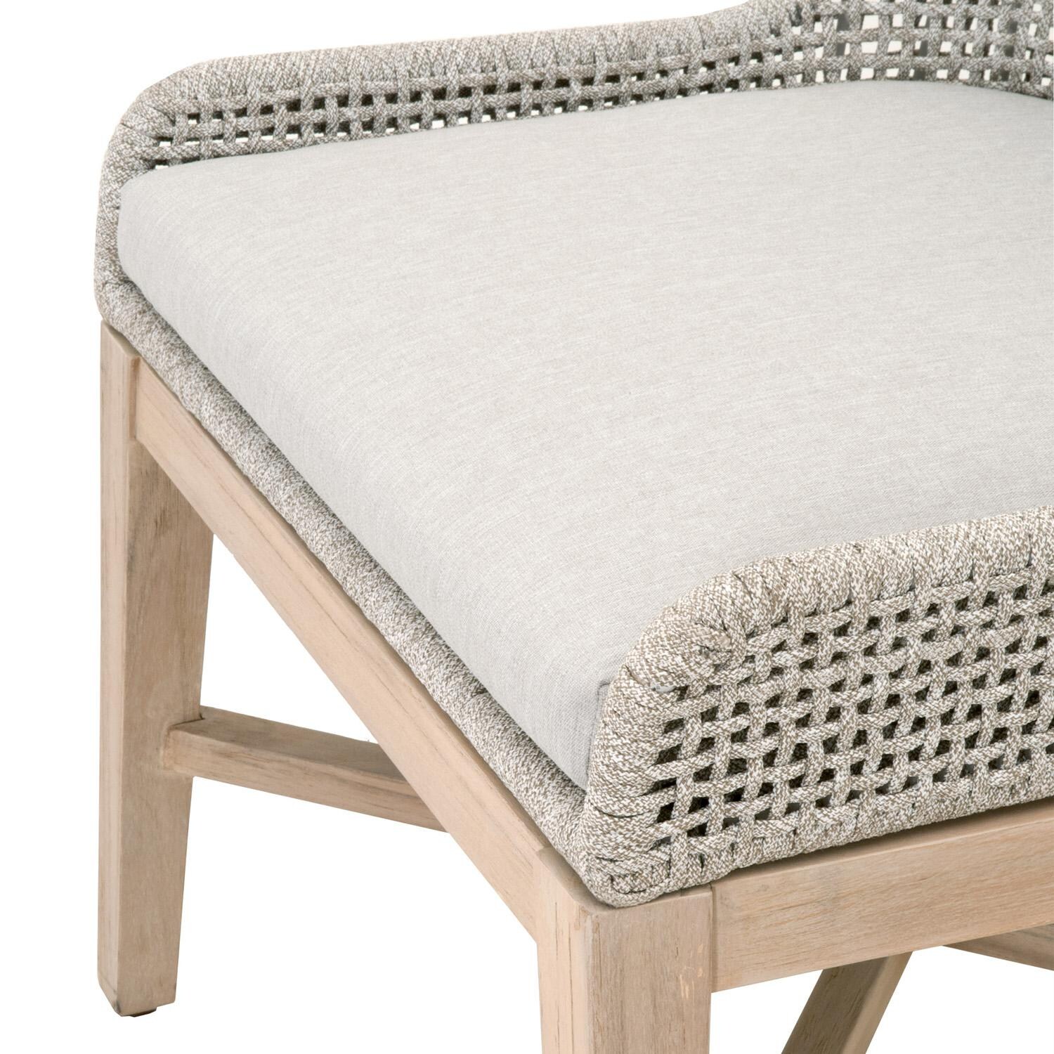Cocoa Way Woven Rope Dining Chair in Taupe & White - Set of 2 - By Lakeview - Seat Detail thumbnail