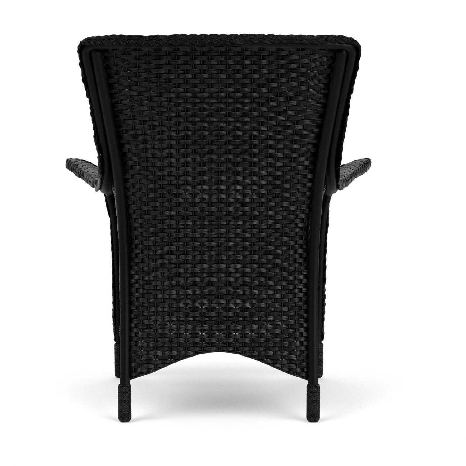 Lloyd Flanders Mandalay Dining Armchair in Ebony Finish with Demo Skyway fabric - Back thumbnail