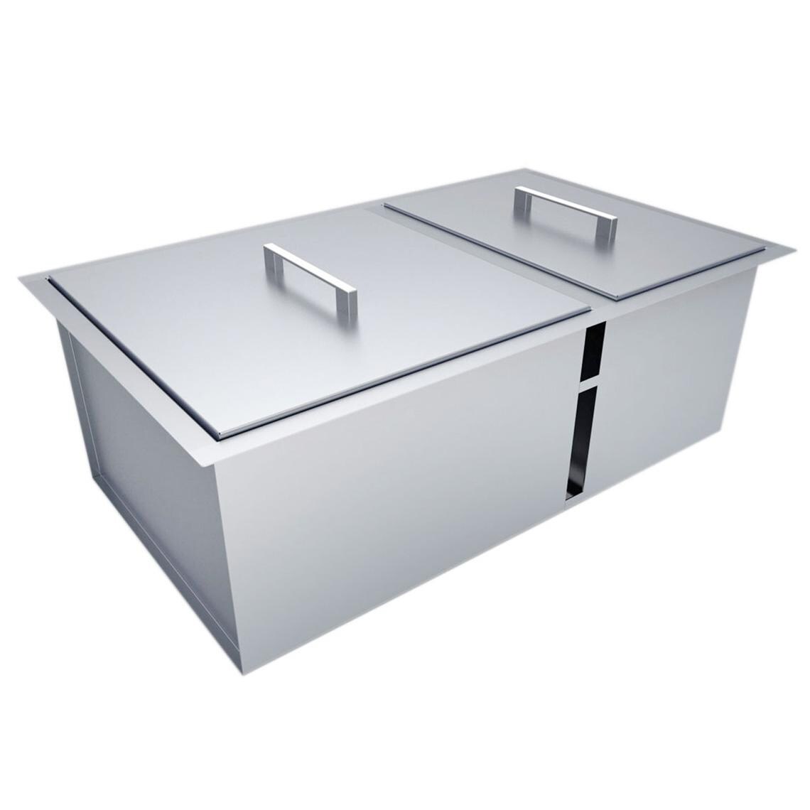 Sunstone B-SK34 Over/Under 34 X 12-Inch Height Double Basin Sink W/2 Covers thumbnail