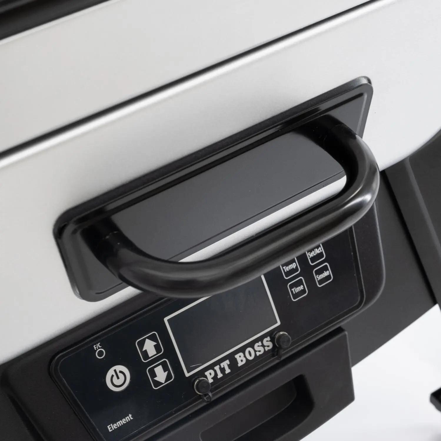 Pit Boss - 77221 - Silver Star 2 Series 2.2 Cu. Ft. Vertical Digital Electric Smoker w/ Window - Wood Chip Box Door thumbnail