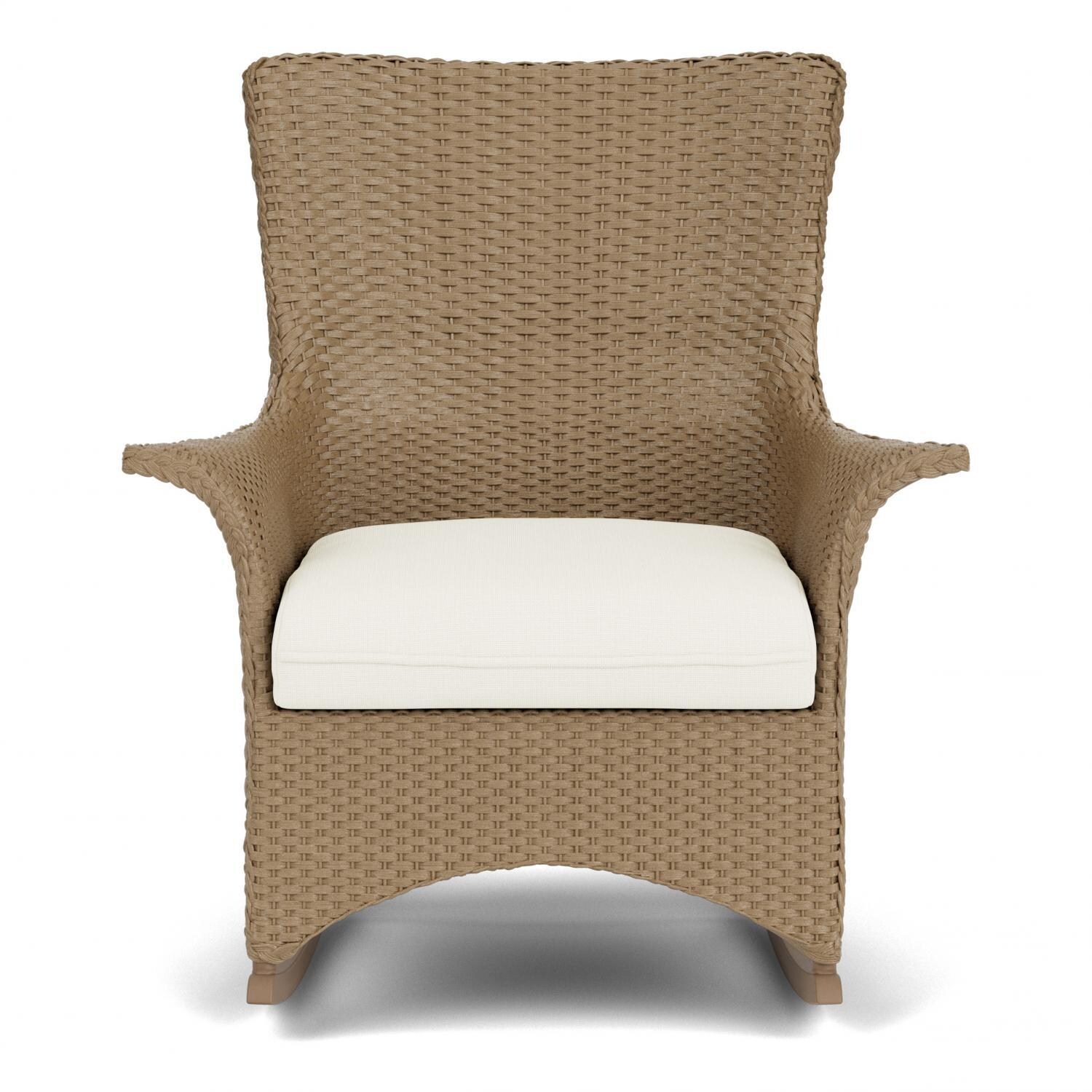 Lloyd Flanders Mandalay Porch Rocker in Fawn Finish with Sailcloth Salt fabric thumbnail