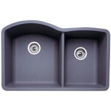 Blanco Diamond 32 X 20 Silgranit II 1-3/4 Double Bowl Undermount Sink - Metallic Gray - 440178 image