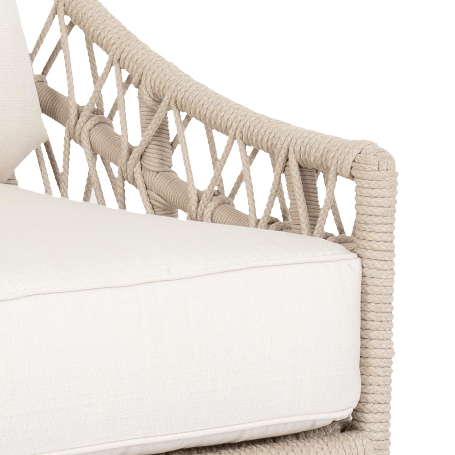 Sunset West - 4301-21-8353 - Dana Olefin Rope Patio Club Chair W/ Sunbrella Linen Canvas Cushions - Arm Detail thumbnail