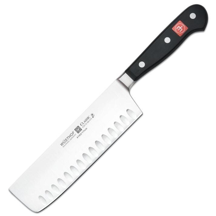 Wusthof Classic 7 Inch Hollow Edge Nakiri 4193 7 BBQGuys wusthof-classic-7-inch-hollow-edge-nakiri-4193-7-bbqguys