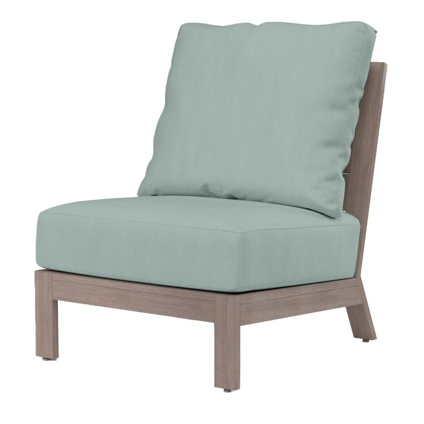 Laguna Aluminum Armless Club Chair in Driftwood/Cast Mist by Sunset West