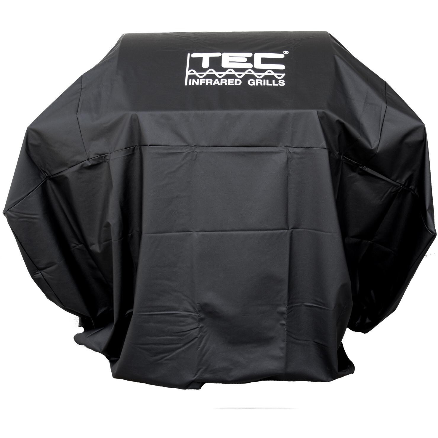TEC Vinyl Grill Cover For Sterling II Grill On Cart With Two Side Shelves - Front View thumbnail