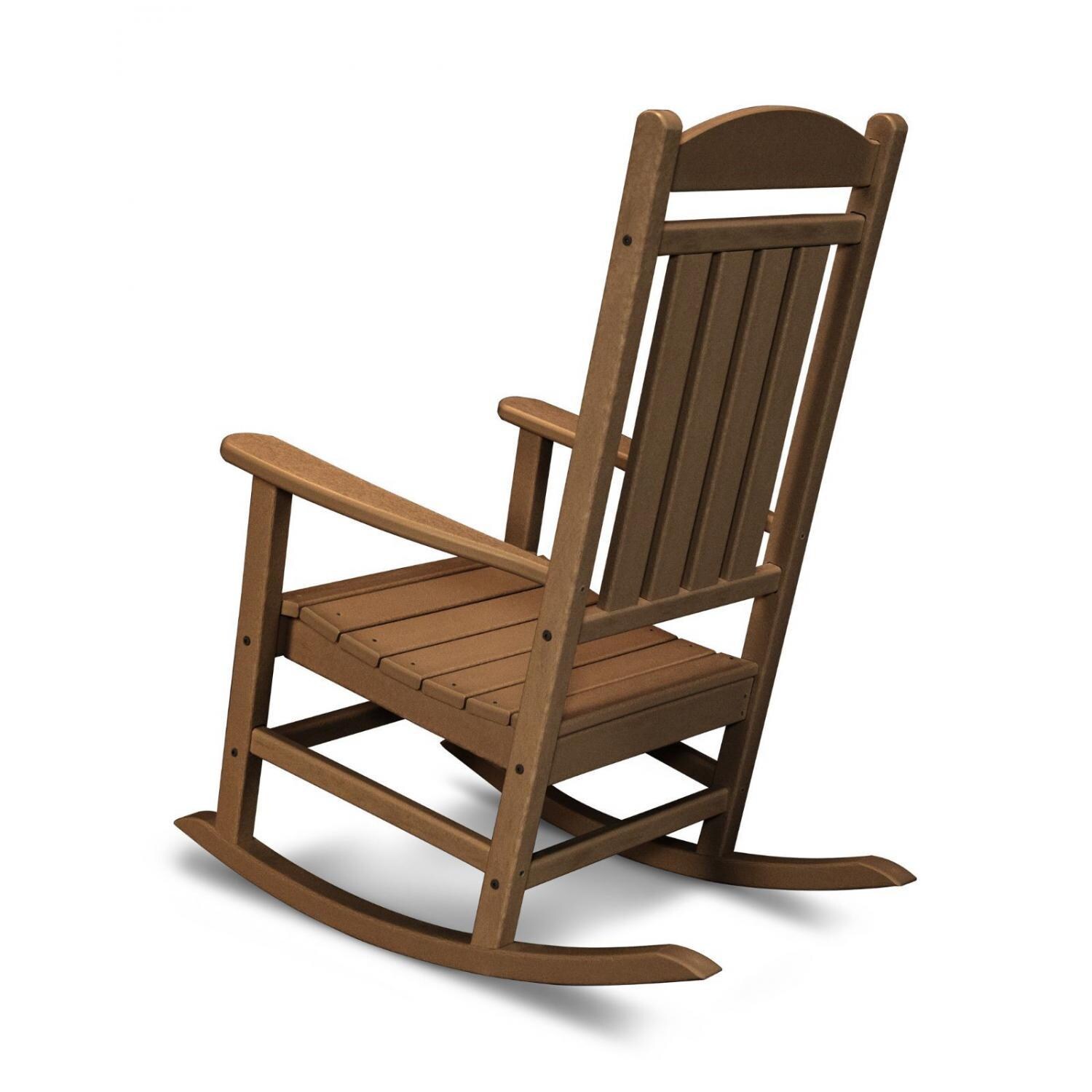 POLYWOOD Teak Presidential Rocking Chair - Rear View thumbnail