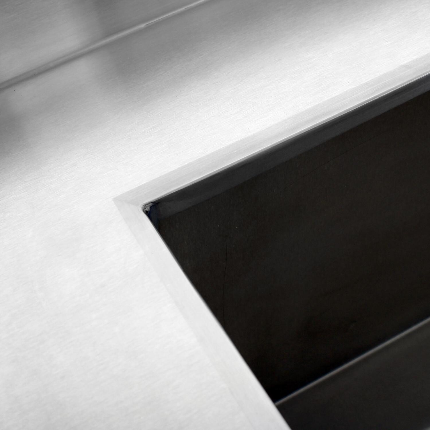 BBQGuys.com 30x60 Stainless Steel Table With Sink And Faucet - Smooth Polished Edges thumbnail